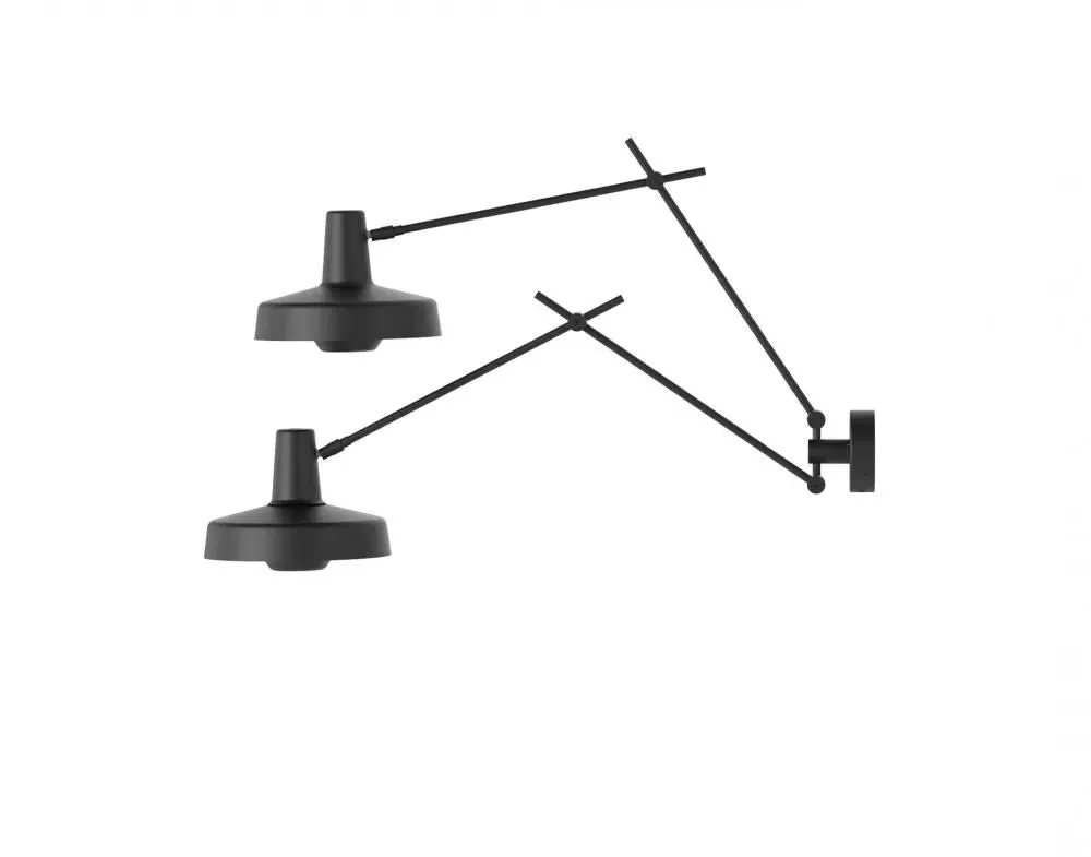 Twin Wall Light with Adjustable Arms - Black