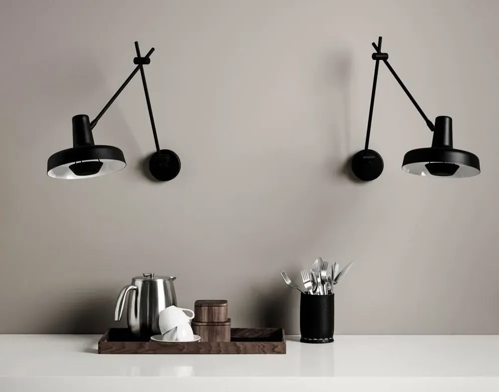 Twin Wall Light with Extended Arm - White