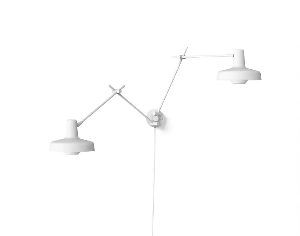 Twin Wall Light with Extended Arm - White