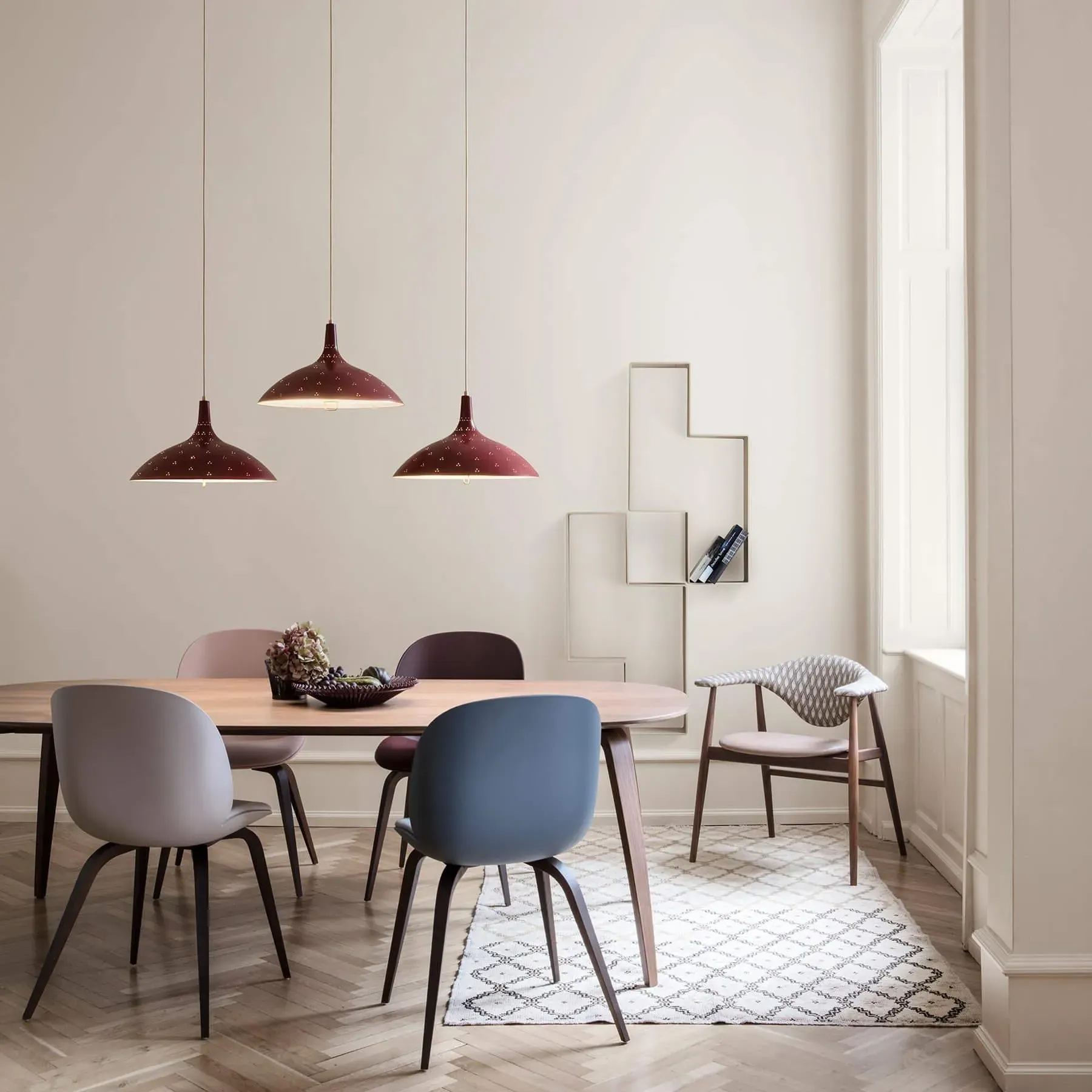 1965 Pendant Light - White Semi Matt, Brass