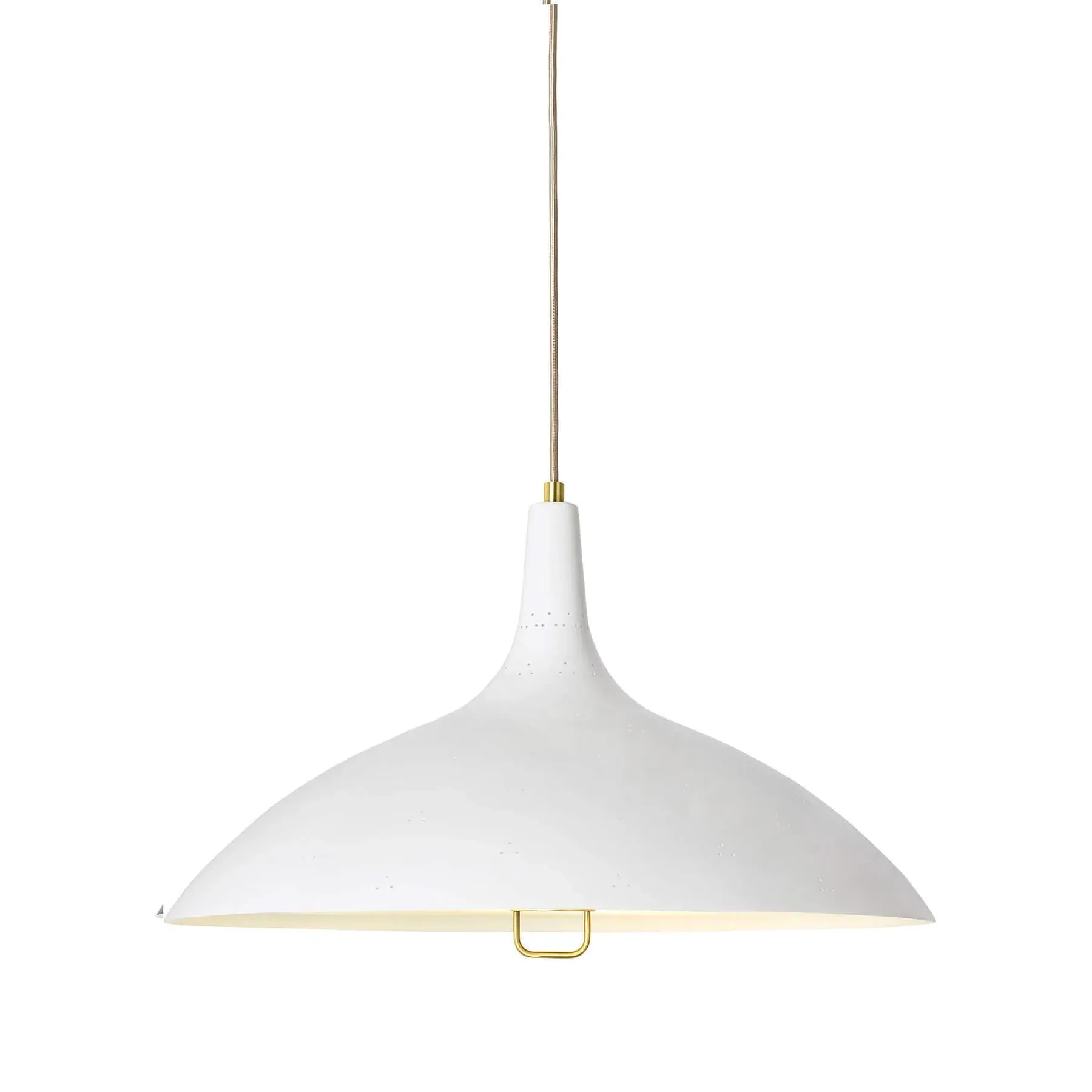 1965 Pendant Light - White Semi Matt, Brass