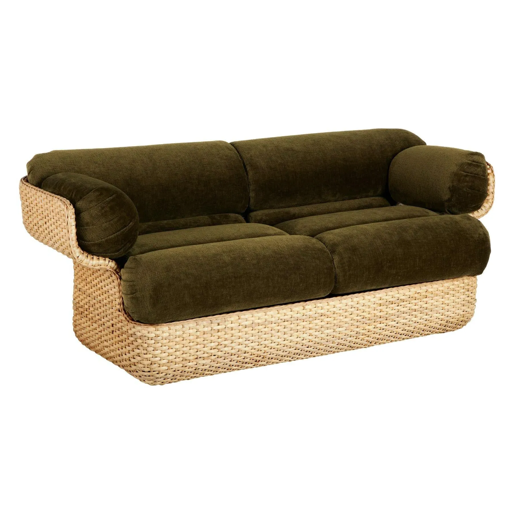 2-Seater Basket Sofa - Upholstered, Foam