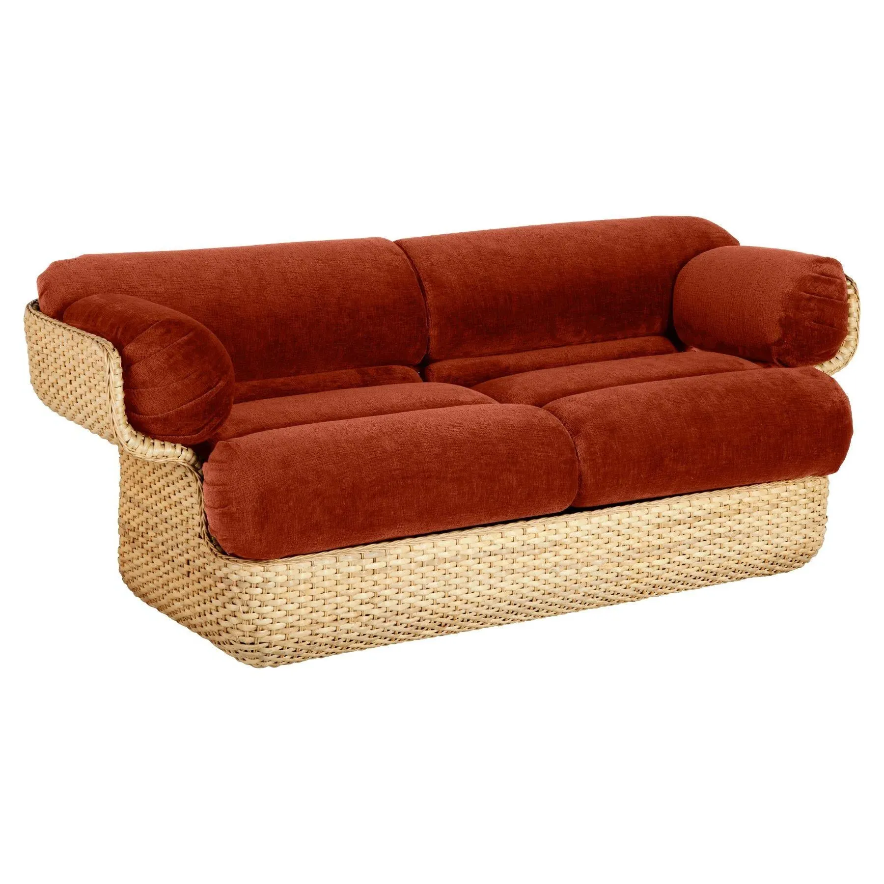 2-Seater Basket Sofa - Upholstered, Foam