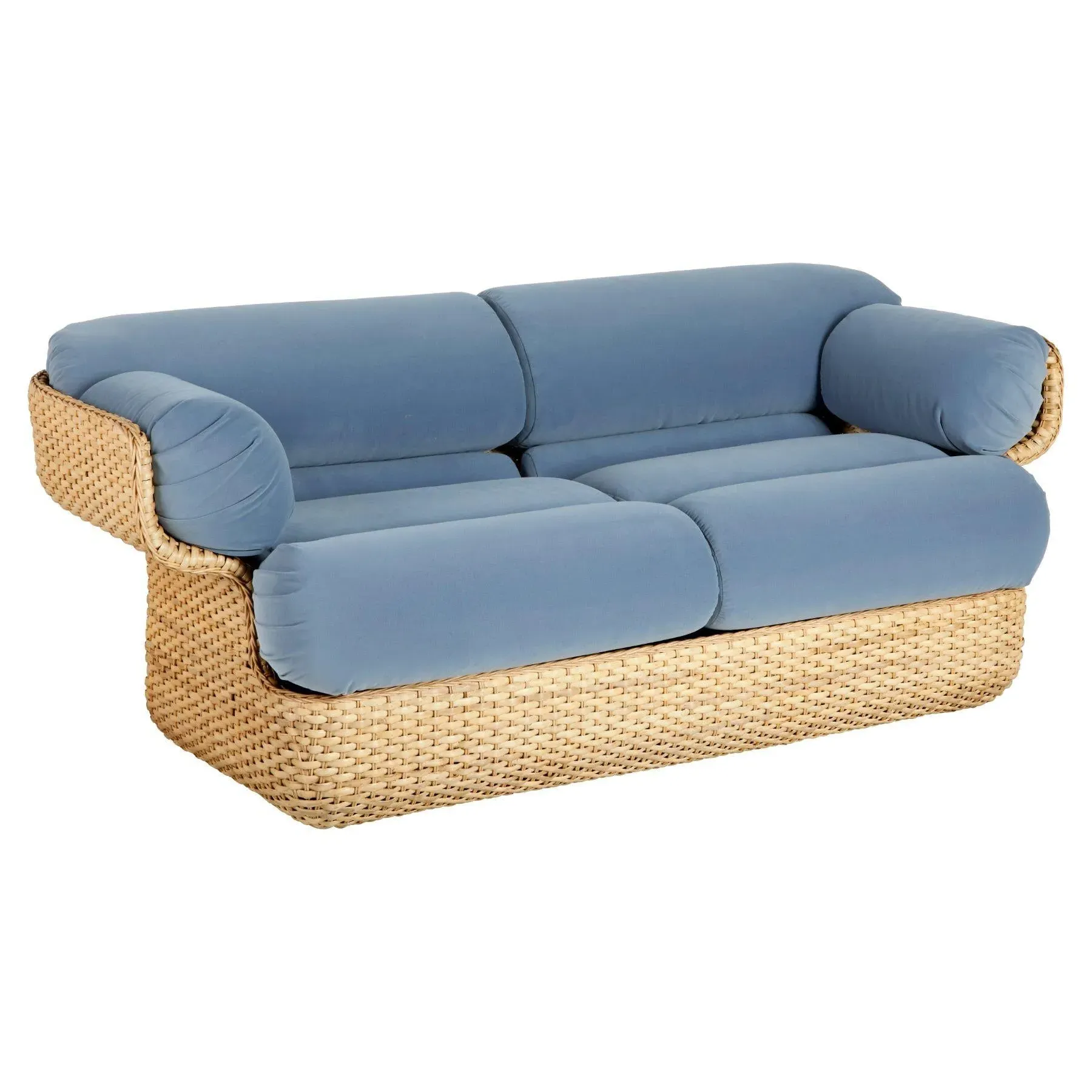 2-Seater Sofa - Upholstered, Curved Shell