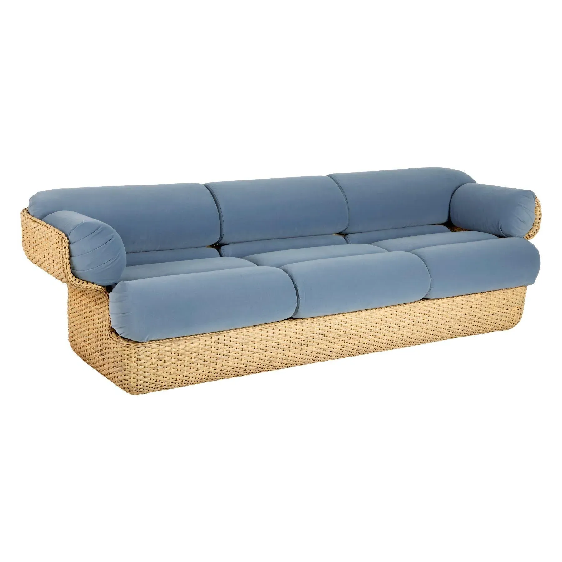 3-Seater Sofa - Curved Shell, Upholstered