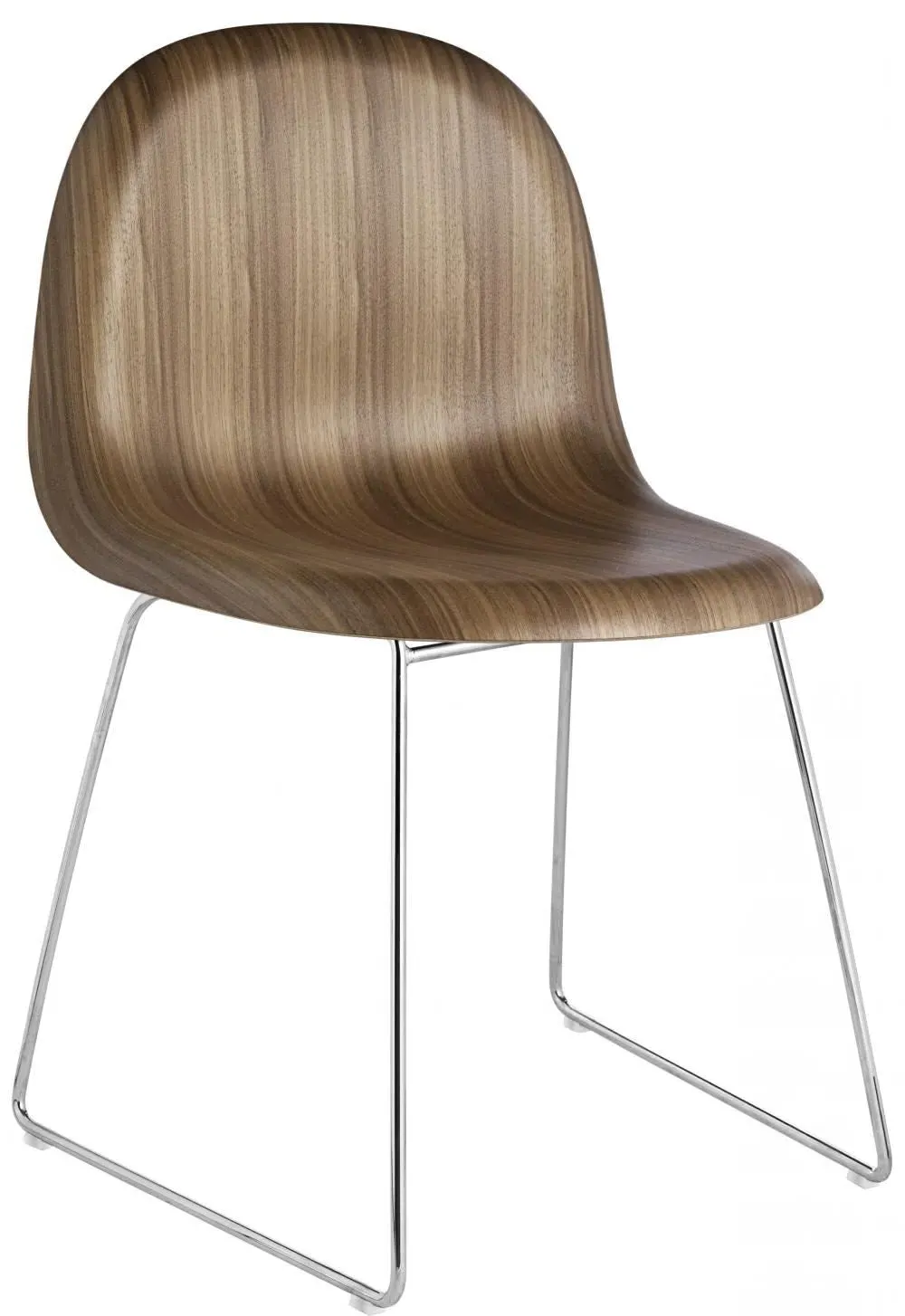3D Dining Chair - Black Stained Beech, Sledge Base