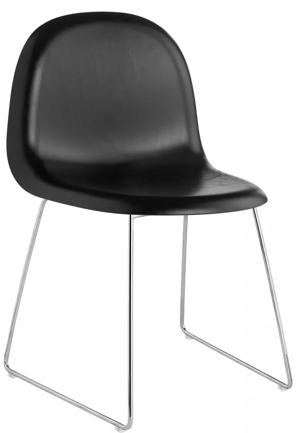 3D Dining Chair Sledge Base - Black, Chrome