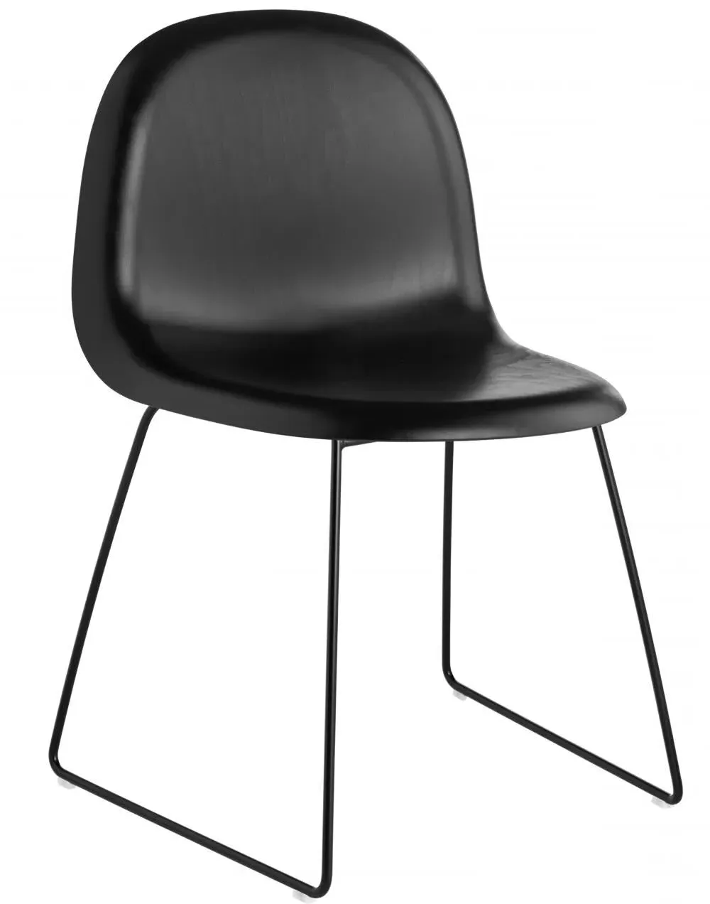 3D Dining Chair Sledge Base - Walnut, Chrome