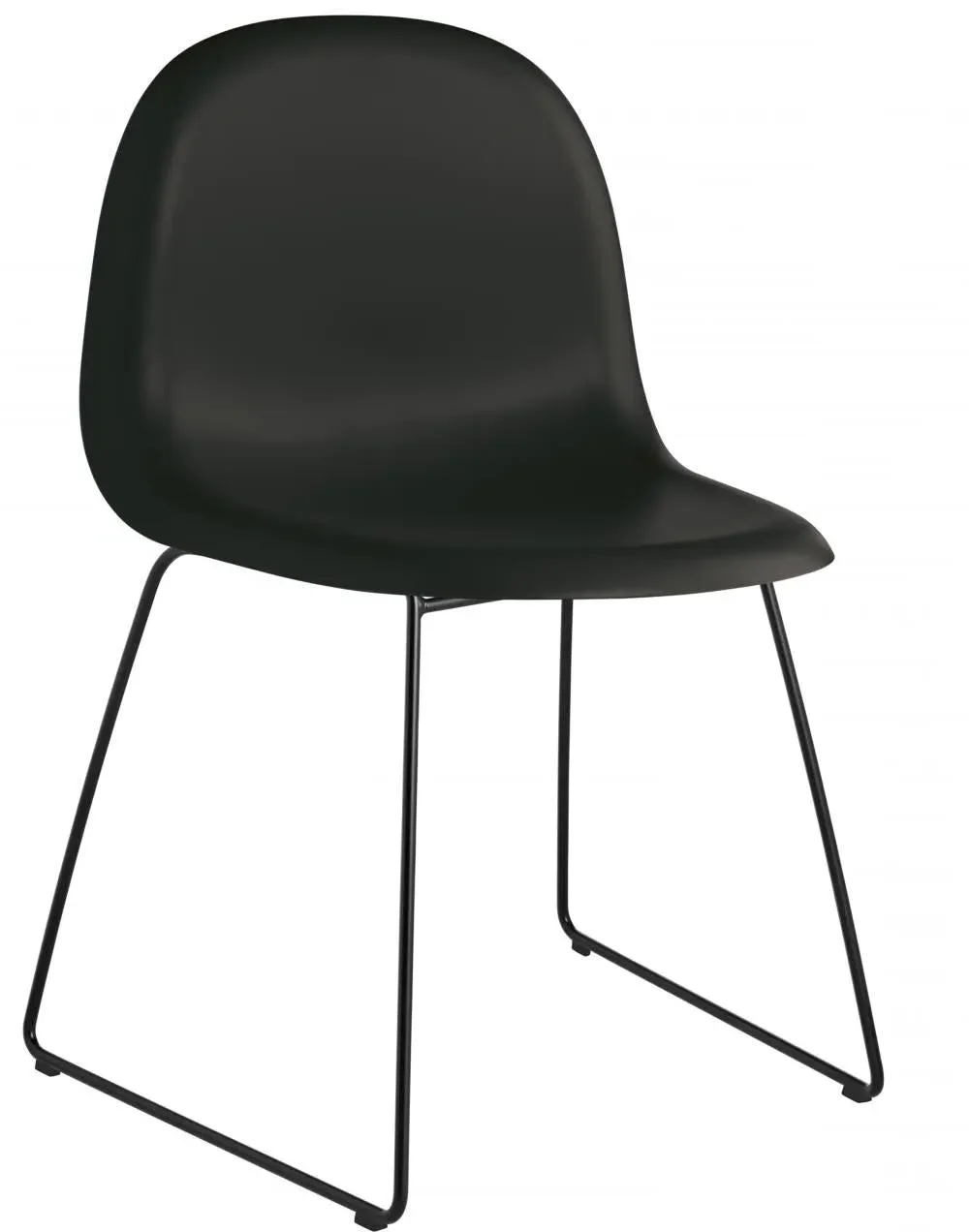 3D Dining Chair Sledge Base - White, Chrome