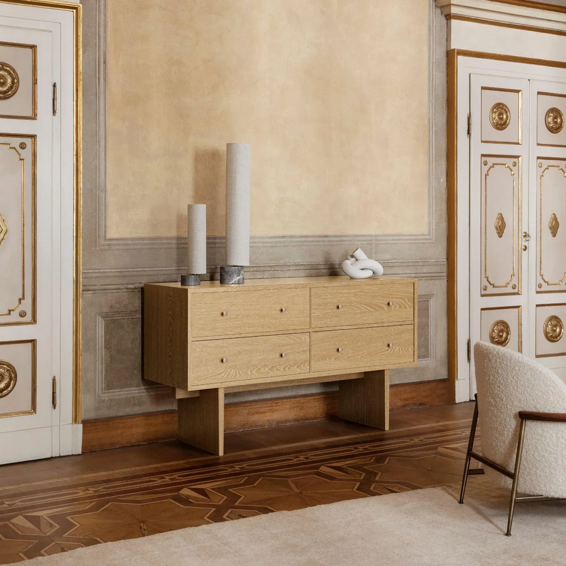 4-Drawer Sideboard with Soft-Close - Brown, Oak