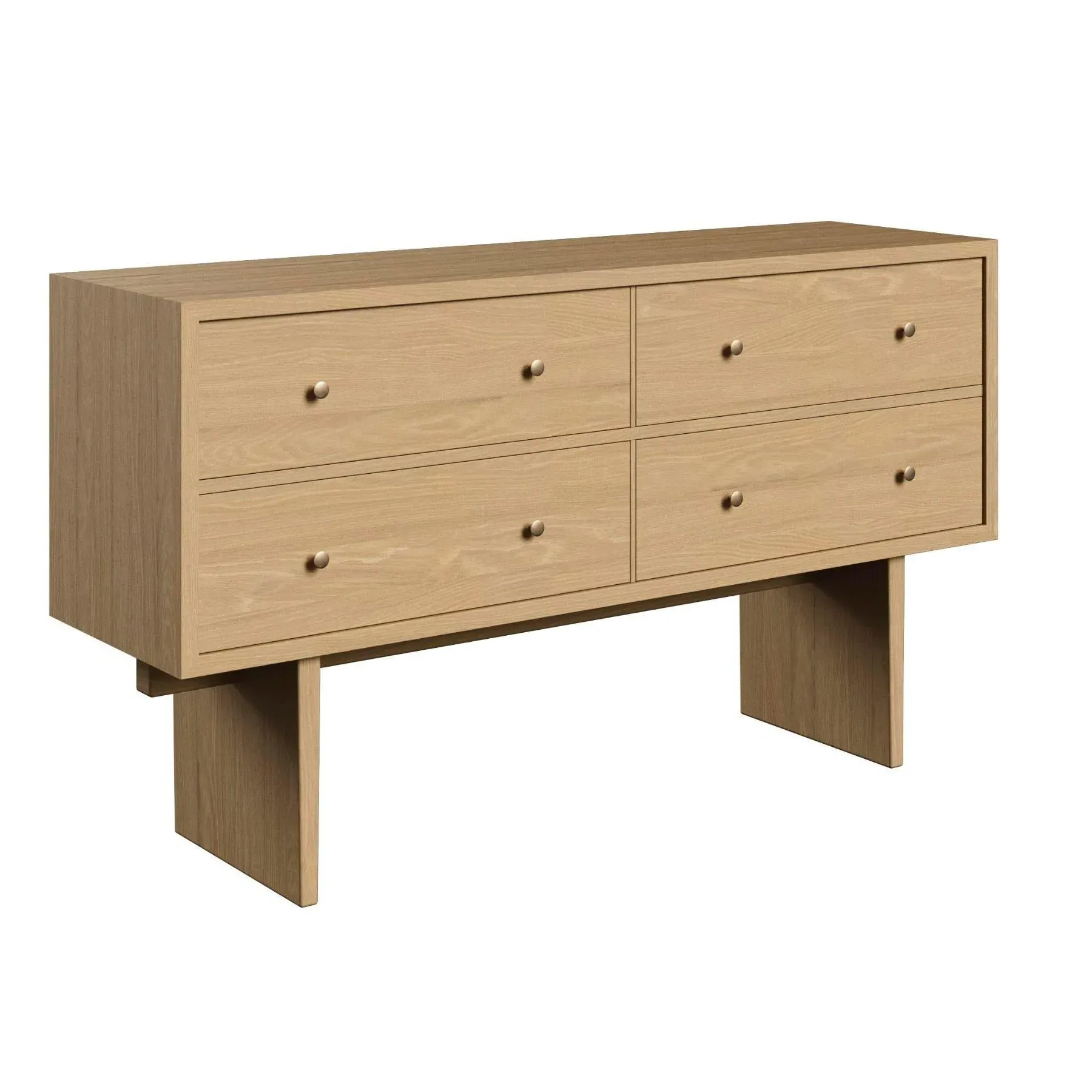 4-Drawer Sideboard with Soft-Close - Oak Veneer