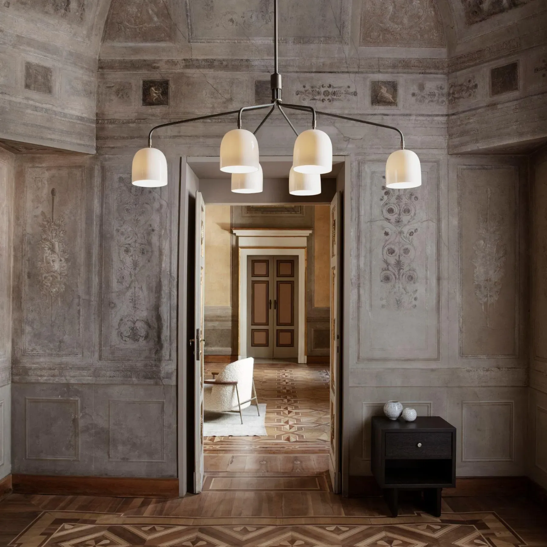 6-Arm Chandelier - Bone China