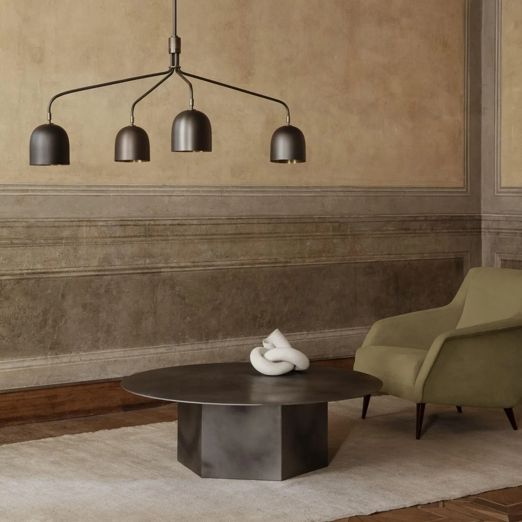 6-Arm Chandelier - Bone China