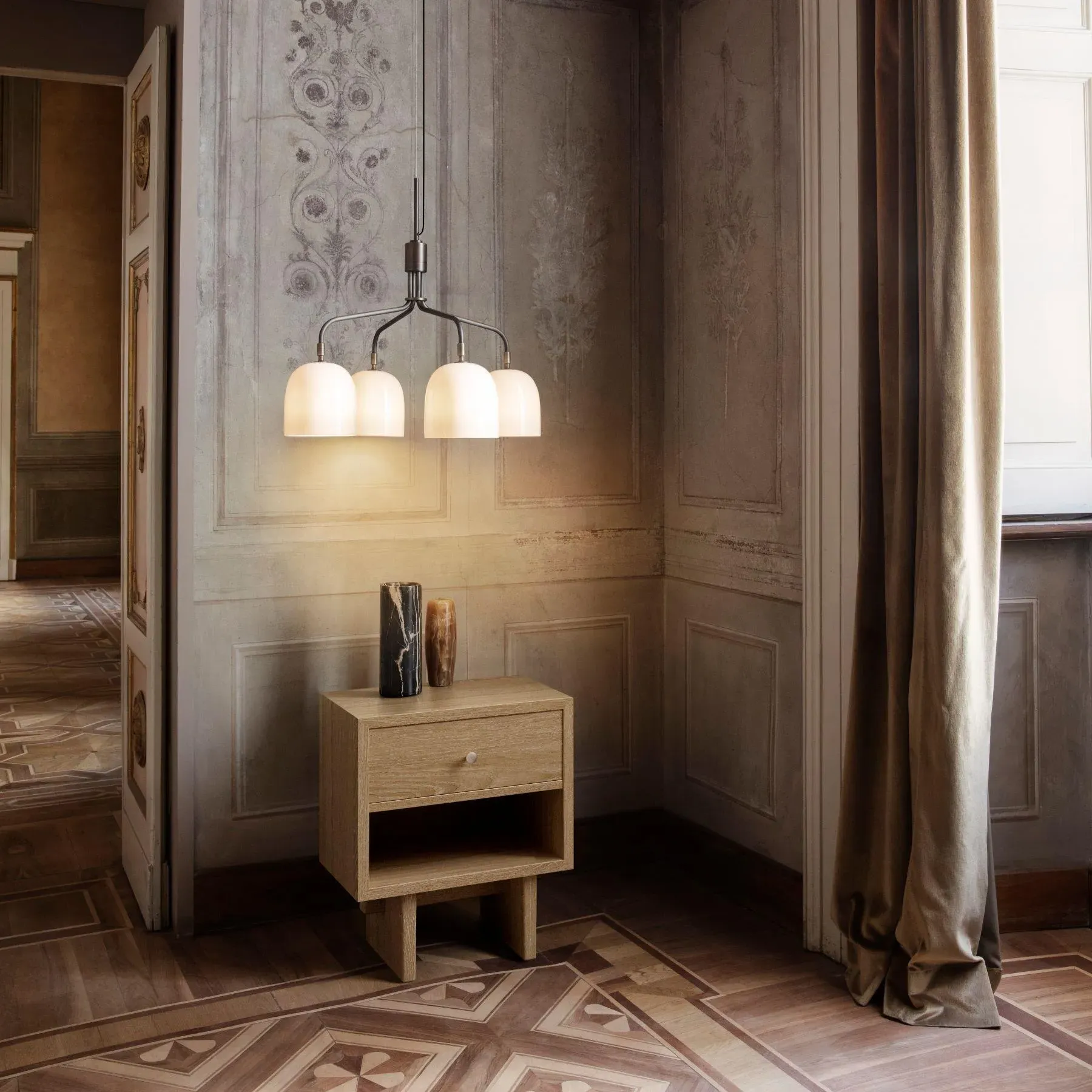 6-Arm Chandelier - Bone China