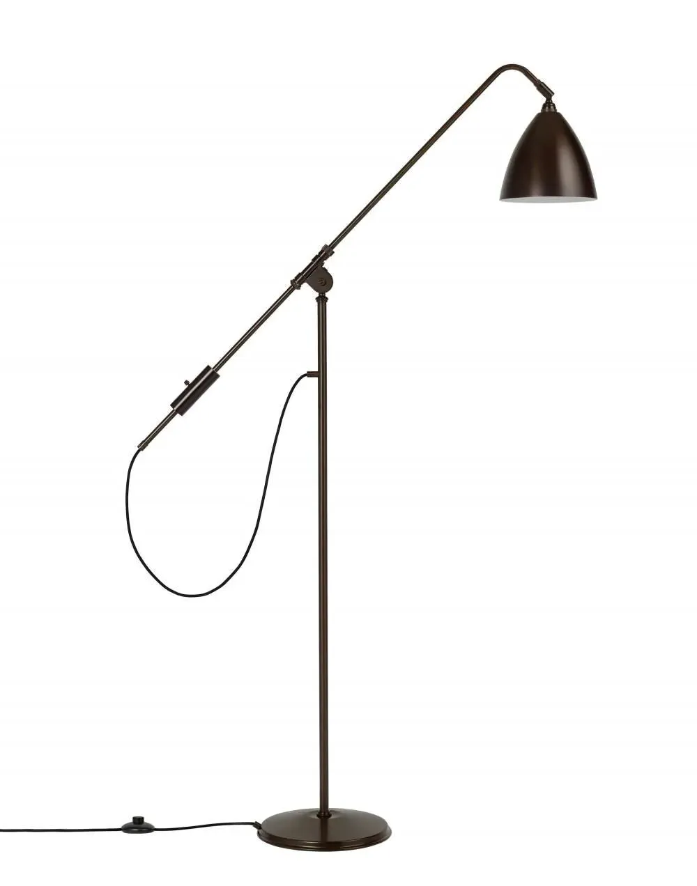 Adjustable Floor Lamp with Extendable Arm - White