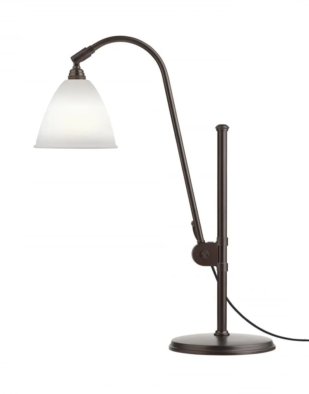 Adjustable Table Lamp - Black Brass, Bone China