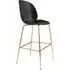 Bar Stool with Brass Base - Black