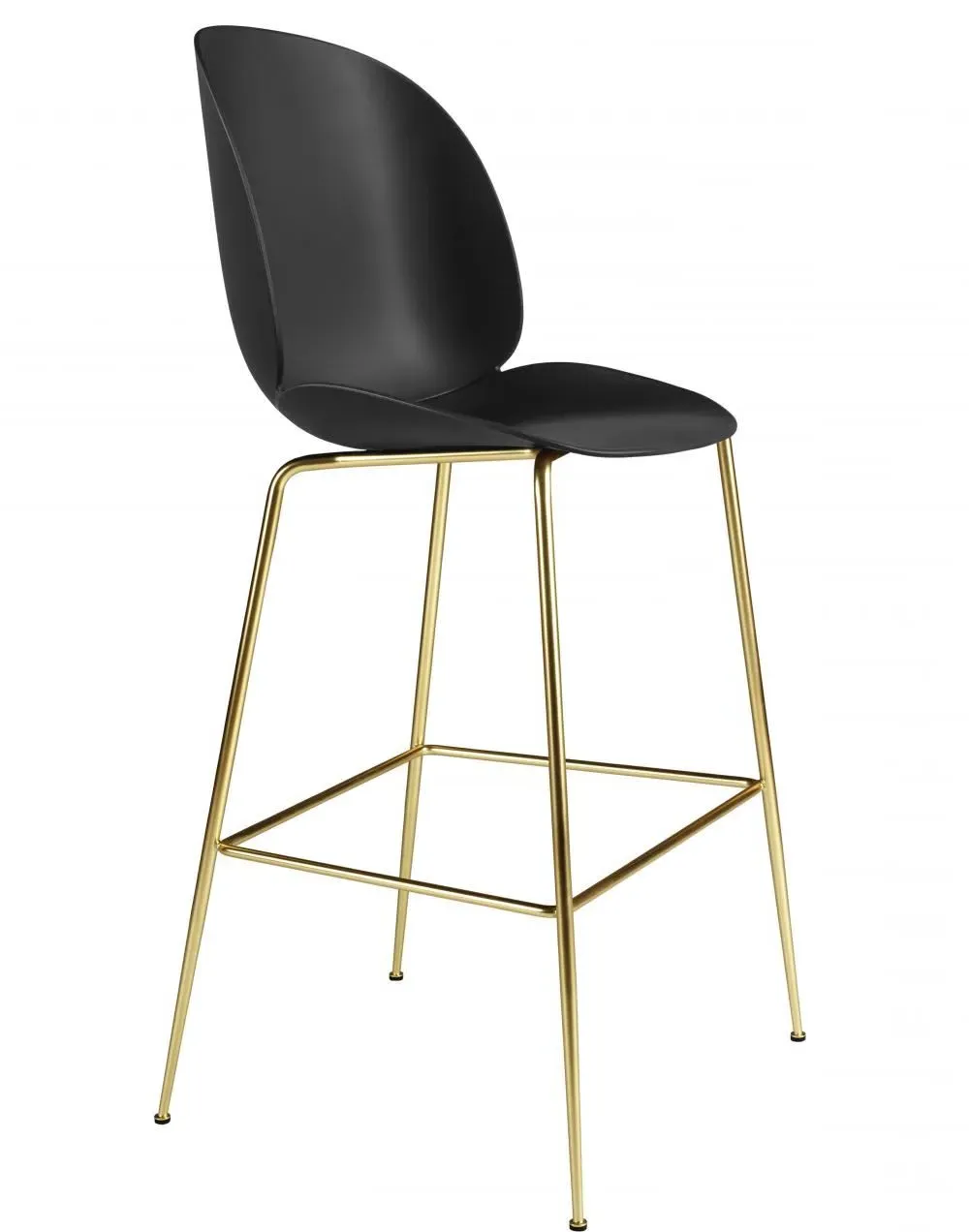 Bar Stool with Brass Base - Black image