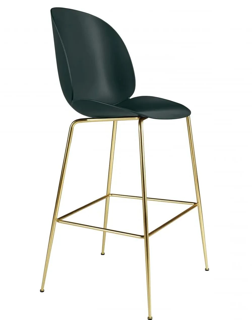Bar Stool with Curved Shell - Amber Brown