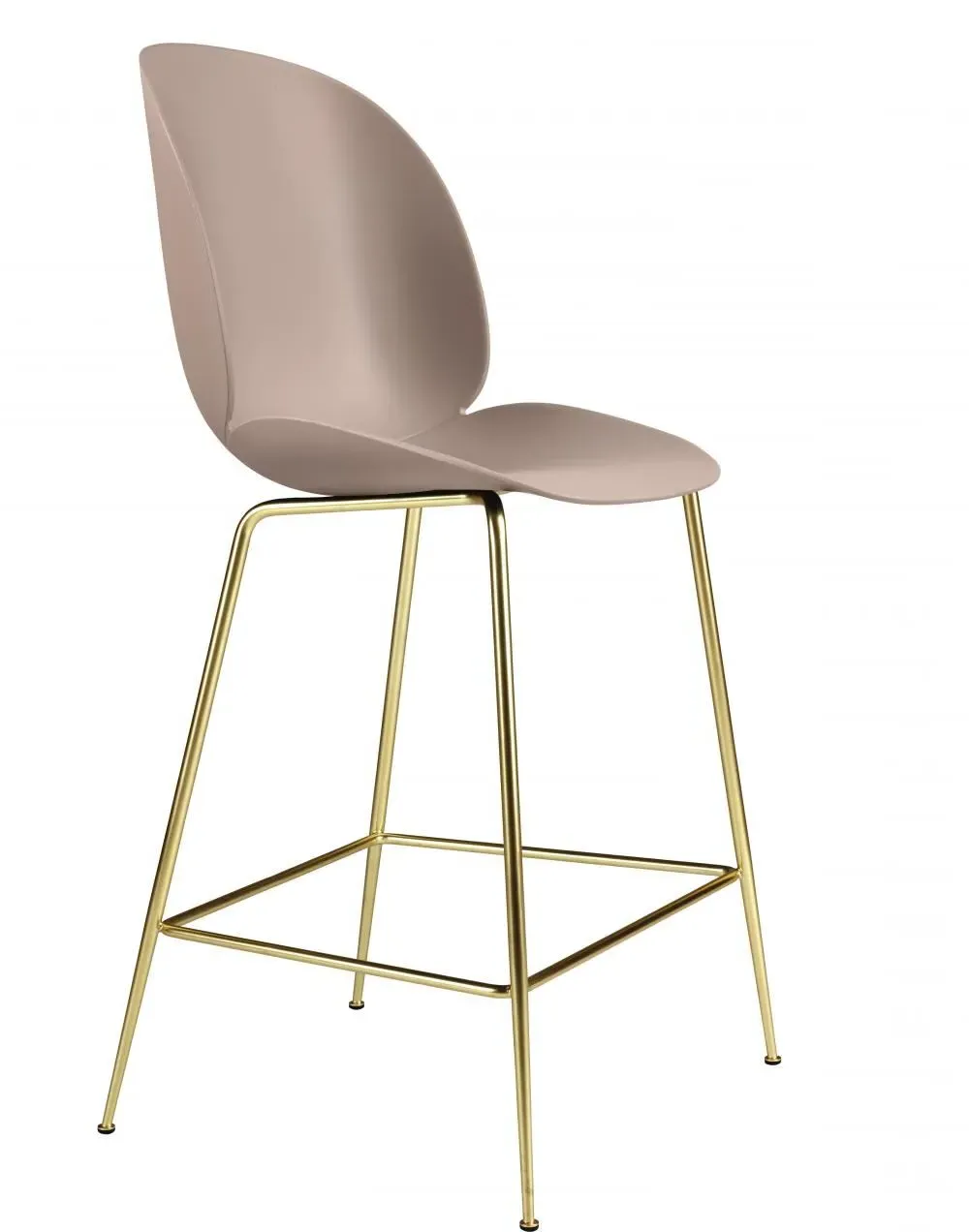 Bar Stool with Curved Shell - Beige