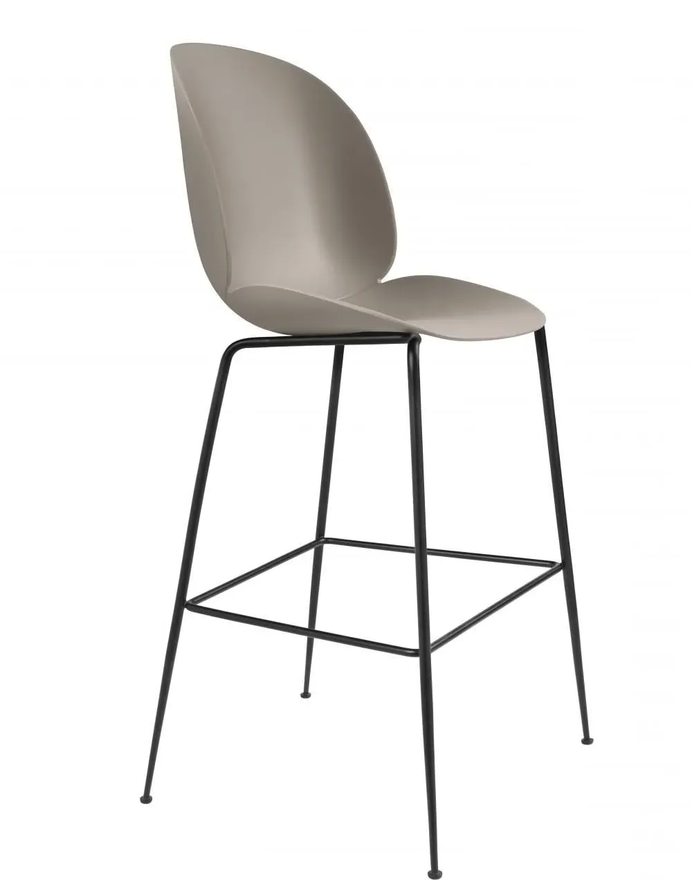 Bar Stool with Curved Shell - Beige