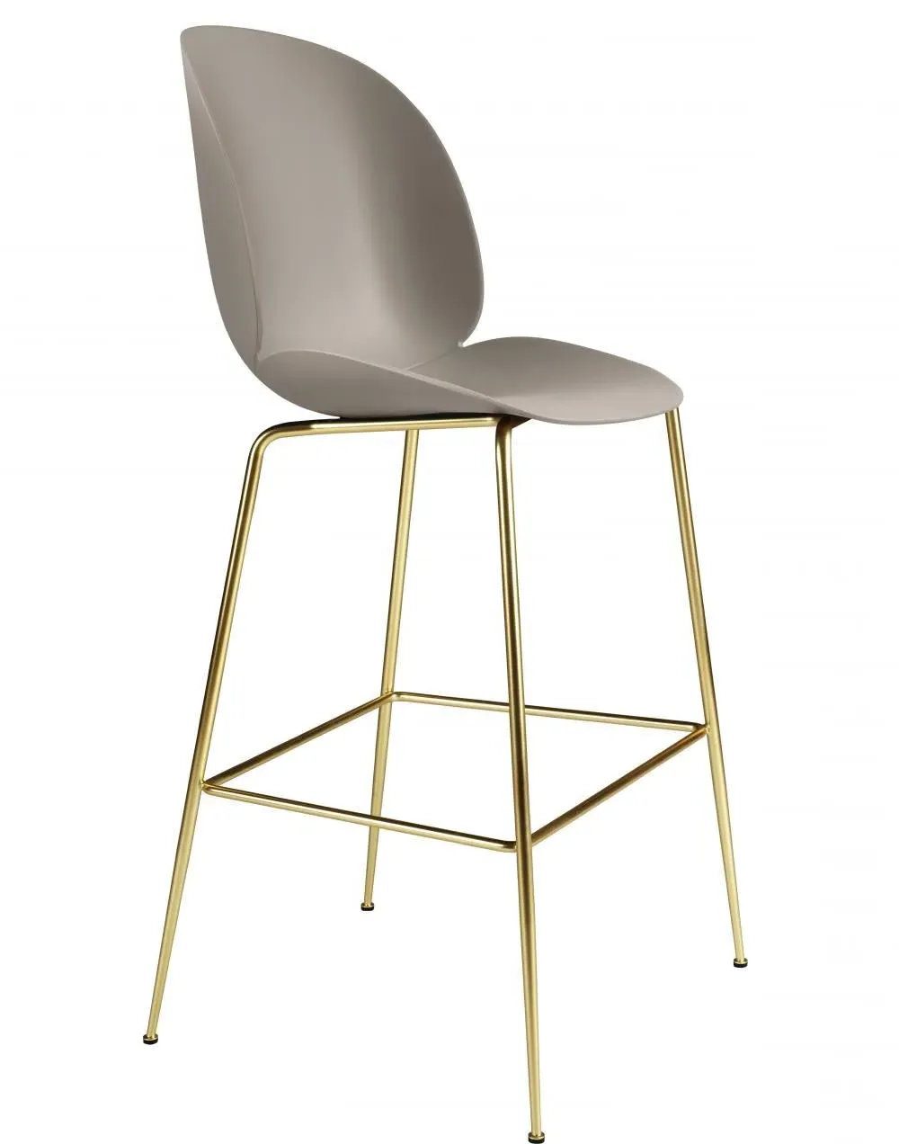 Bar Stool with Curved Shell - Beige