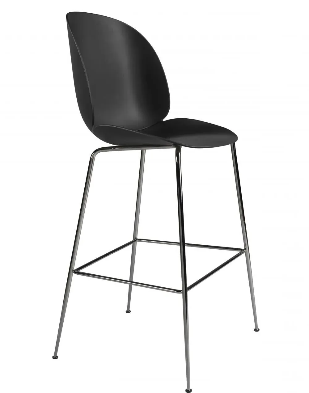 Bar Stool with Curved Shell - Black