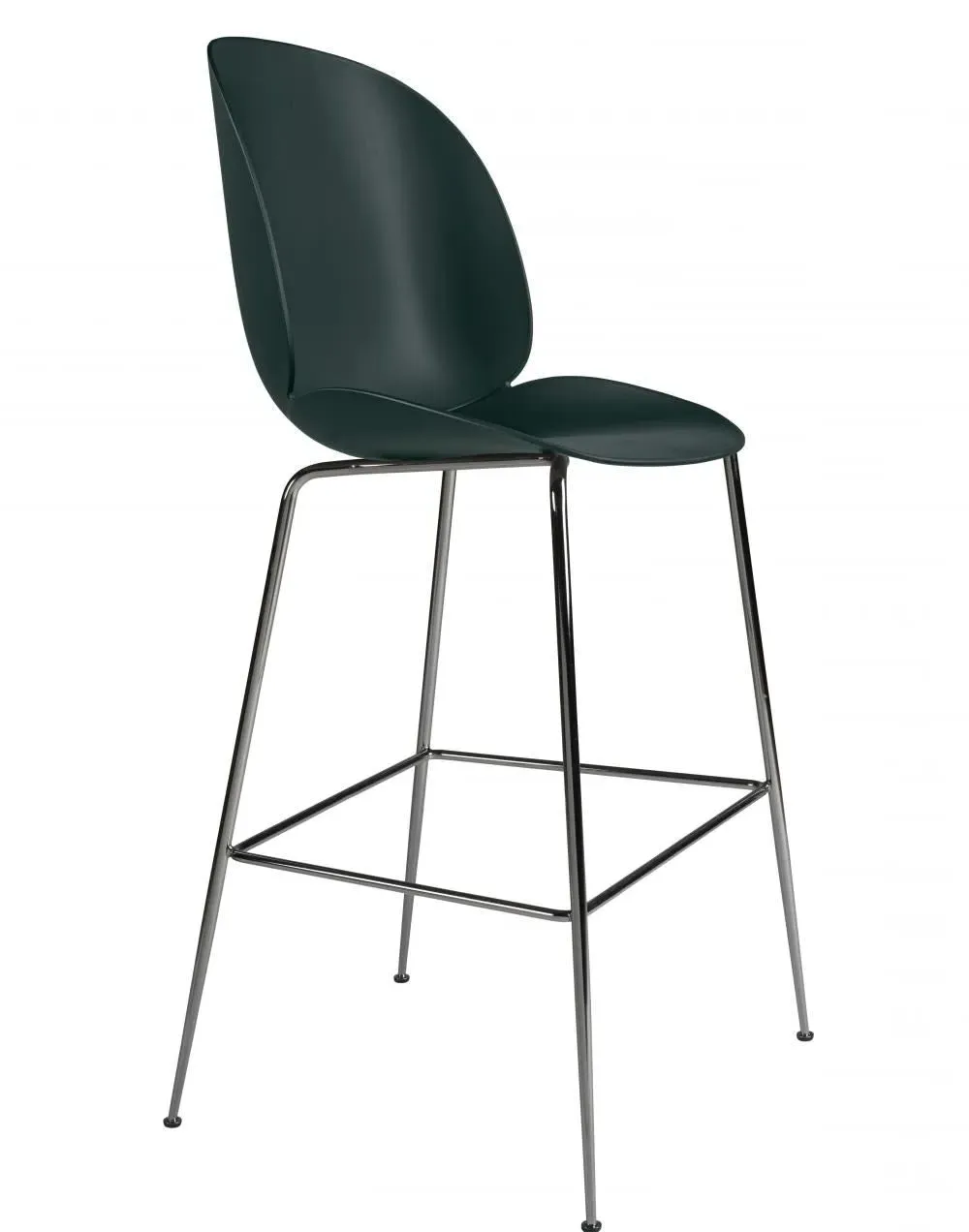 Bar Stool with Curved Shell - Green