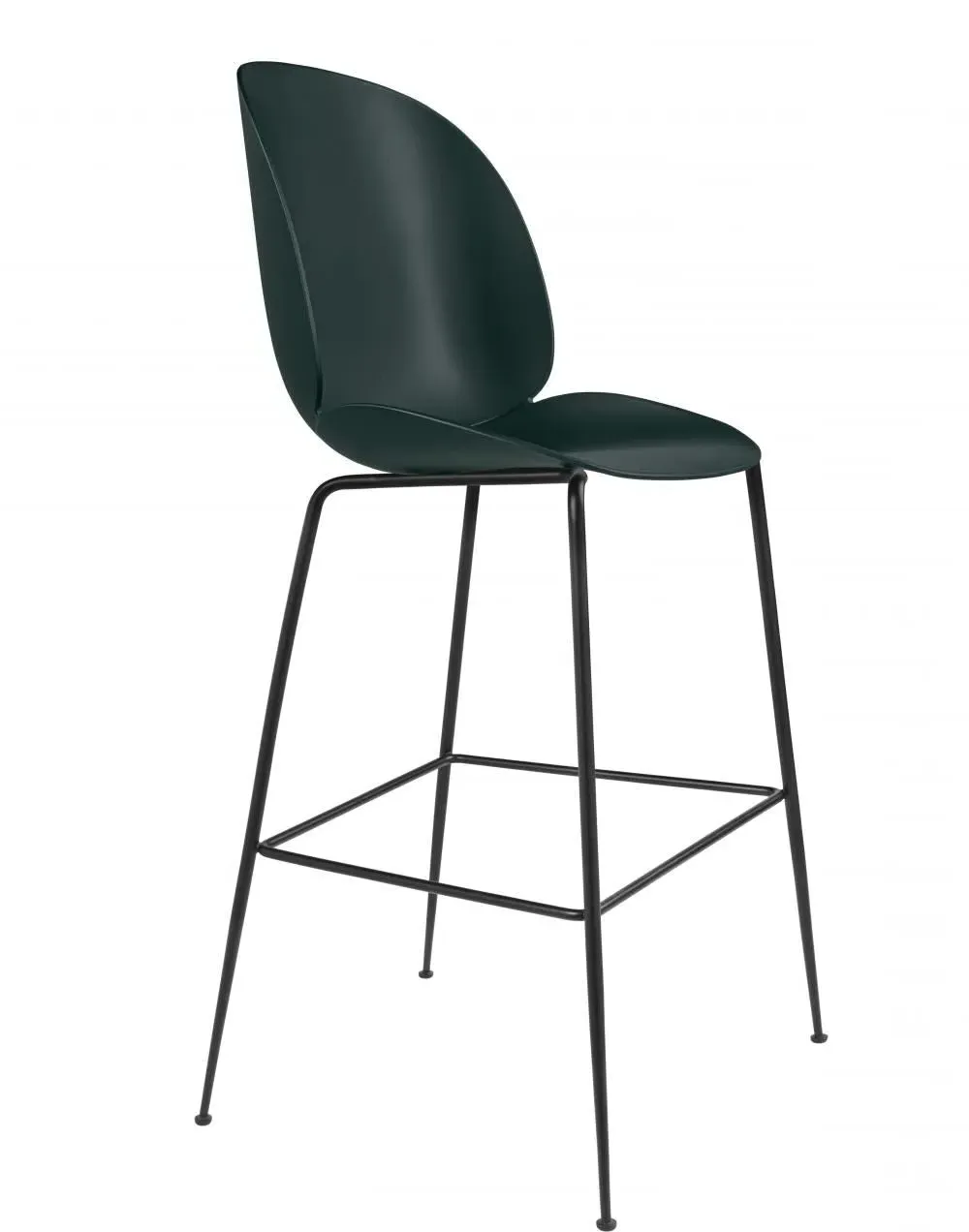 Bar Stool with Curved Shell - Green