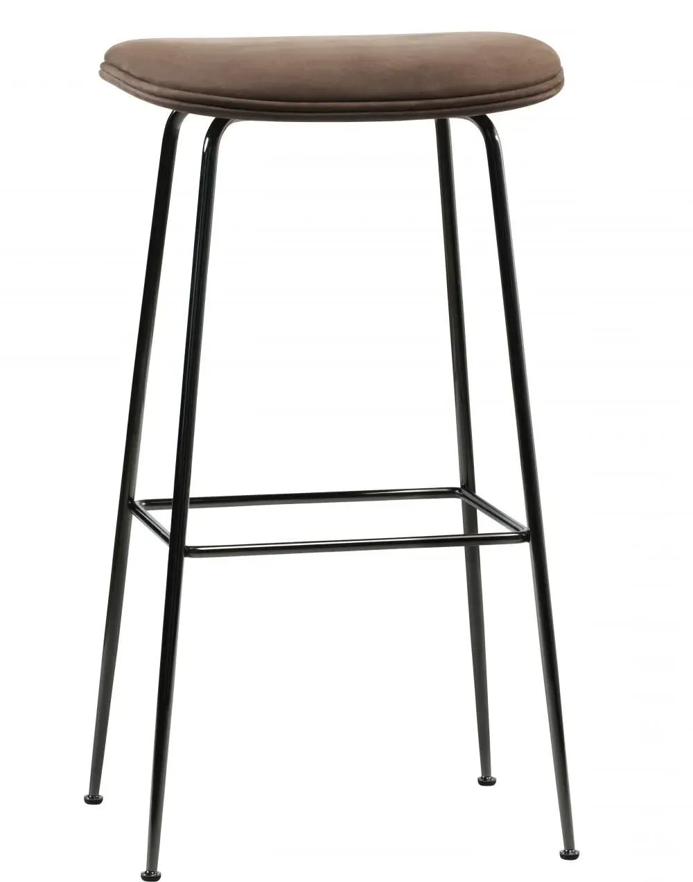 Bar Stool with Cushioned Seat - Black