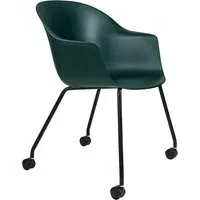 Bat Meeting Chair with Castors - Dark Green
