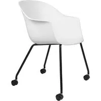 Bat Meeting Chair with Castors - White