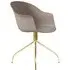 Bat Meeting Chair with Swivel Base - Beige, Brass