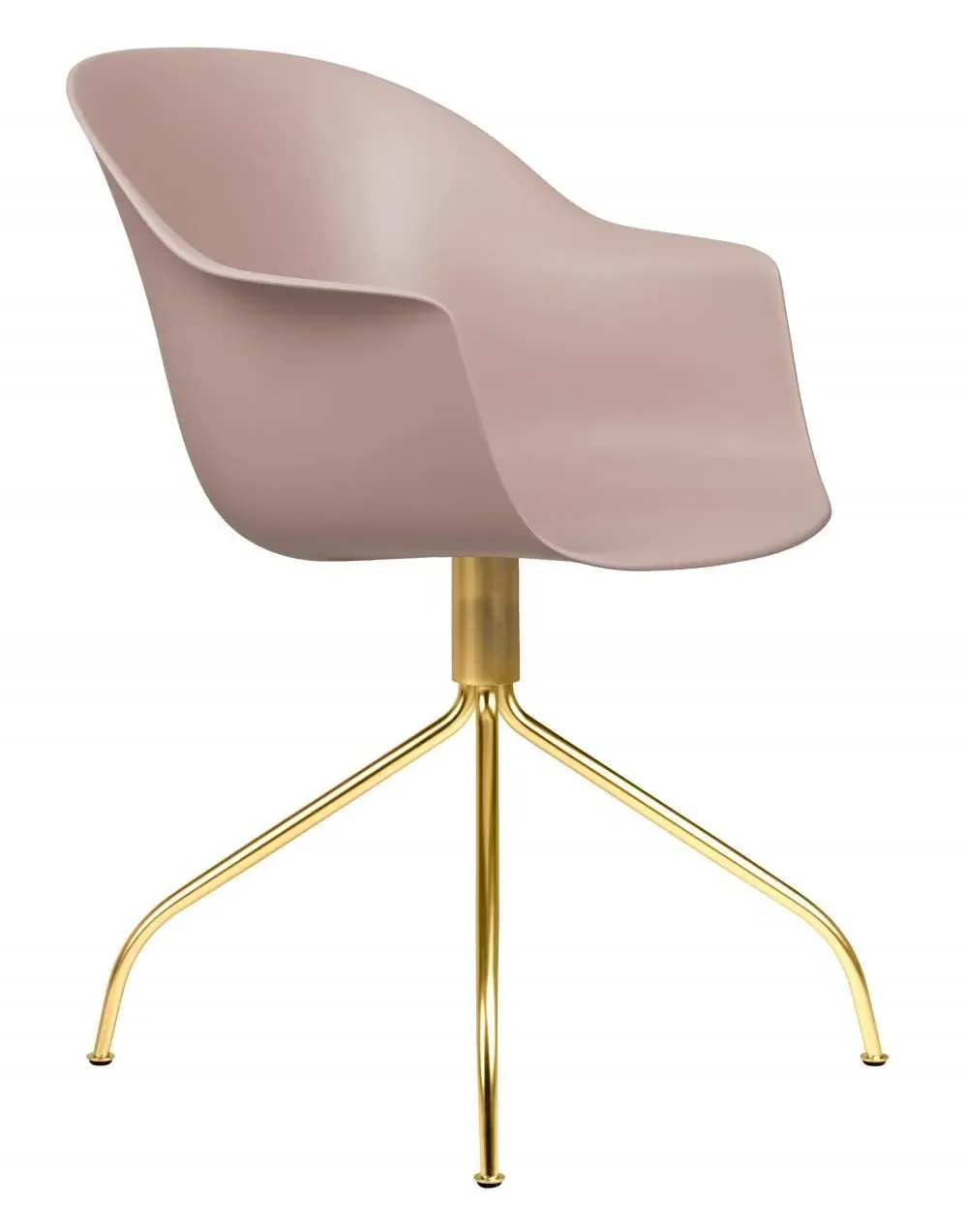 Bat Meeting Chair with Swivel Base - Pink, Brass