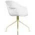 Bat Meeting Chair with Swivel Base - White, Brass