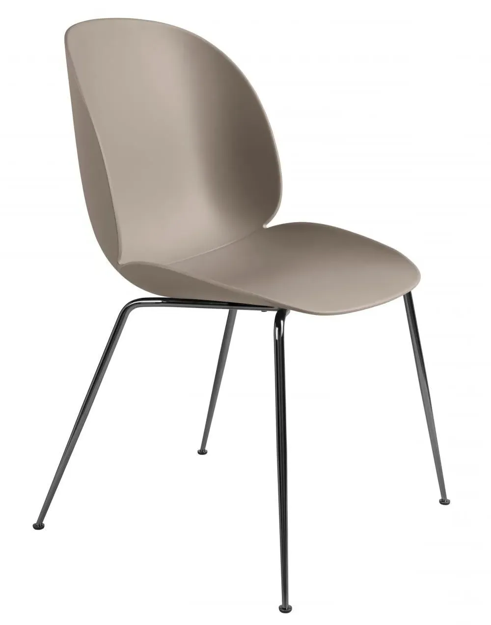 Beetle Dining Chair with Conic Base - Beige