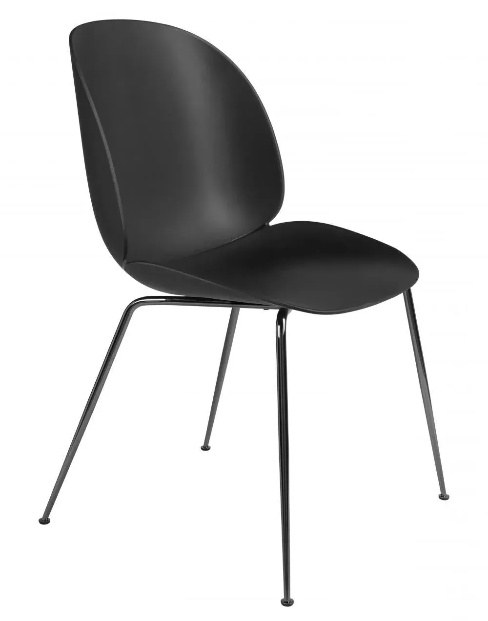 Beetle Dining Chair with Conic Base - Black