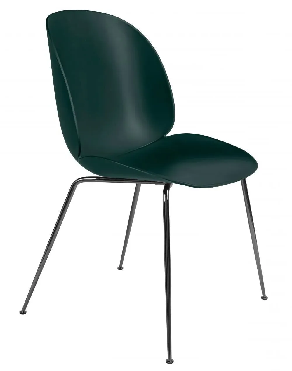Beetle Dining Chair with Conic Base - Dark Green