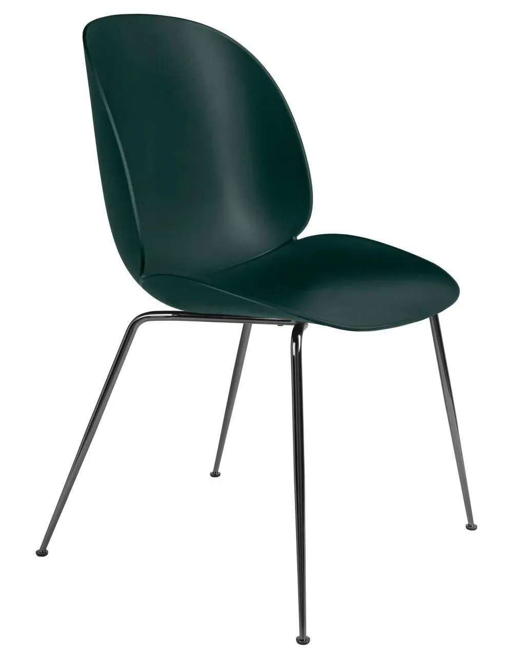 Beetle Dining Chair with Conic Base - Green