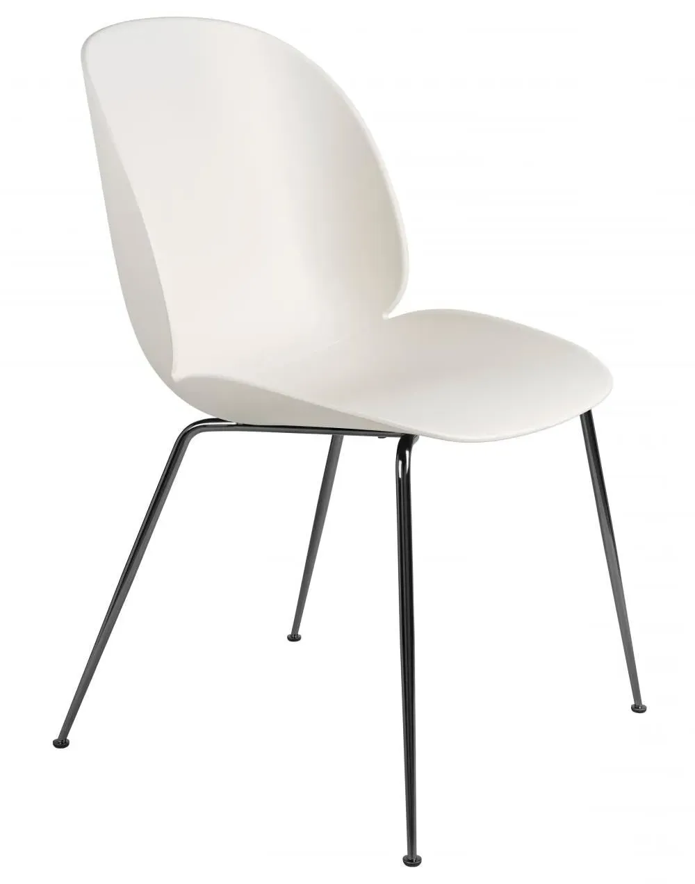 Beetle Dining Chair with Conic Base - White