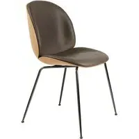 Beetle Front Upholstered Dining Chair - Grey, Leather