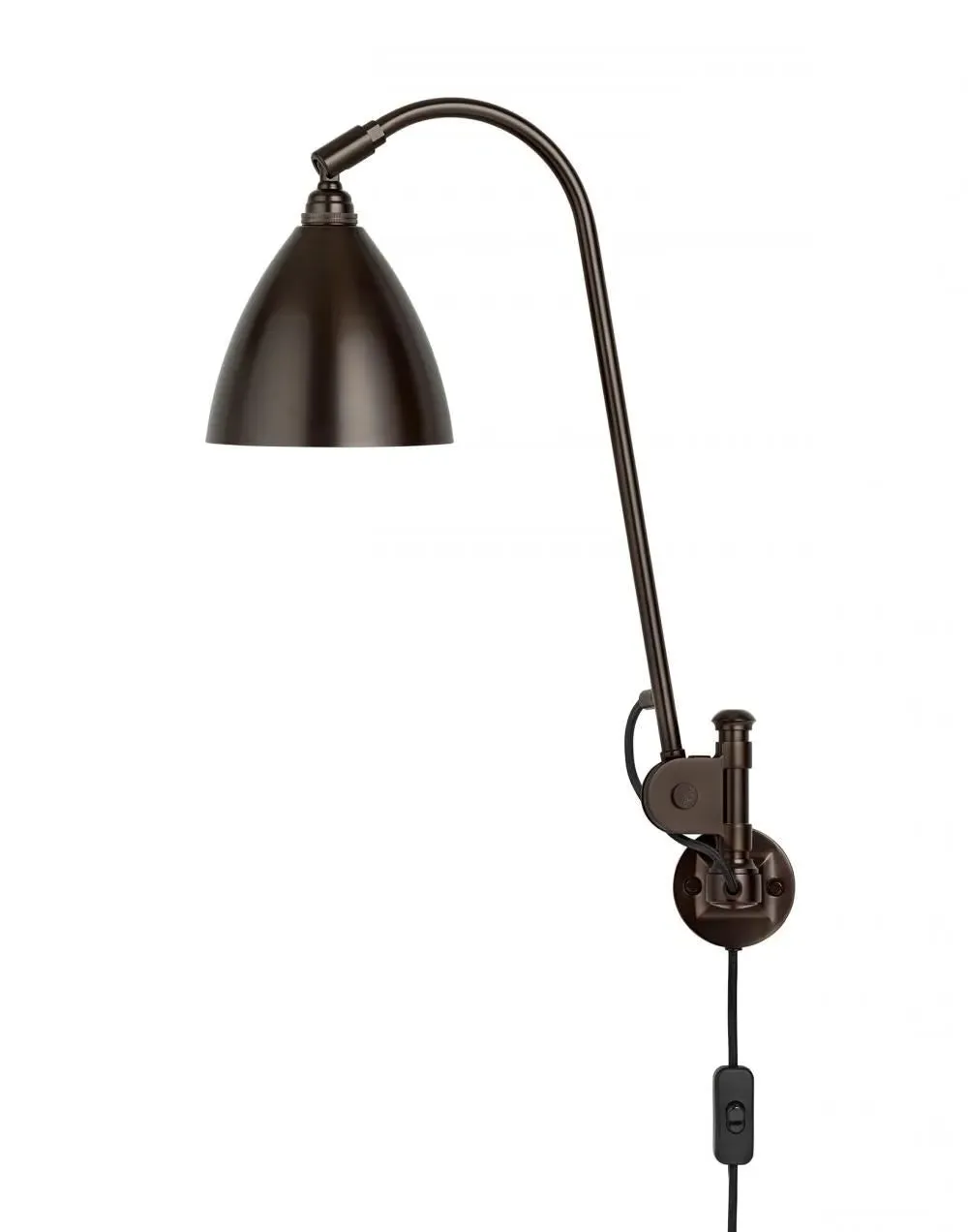 BL6 Wall Light with Adjustable Arm - Black Brass