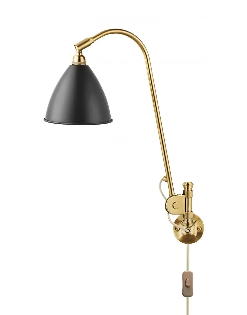 BL6 Wall Light with Adjustable Arm - Black, Brass