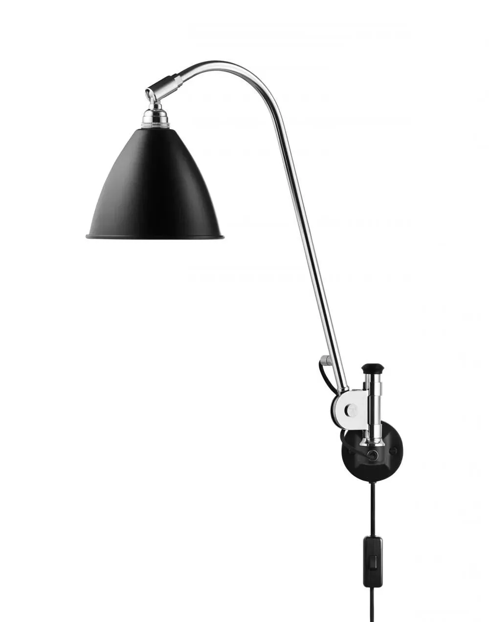 BL6 Wall Light with Adjustable Arm - Black, Chrome