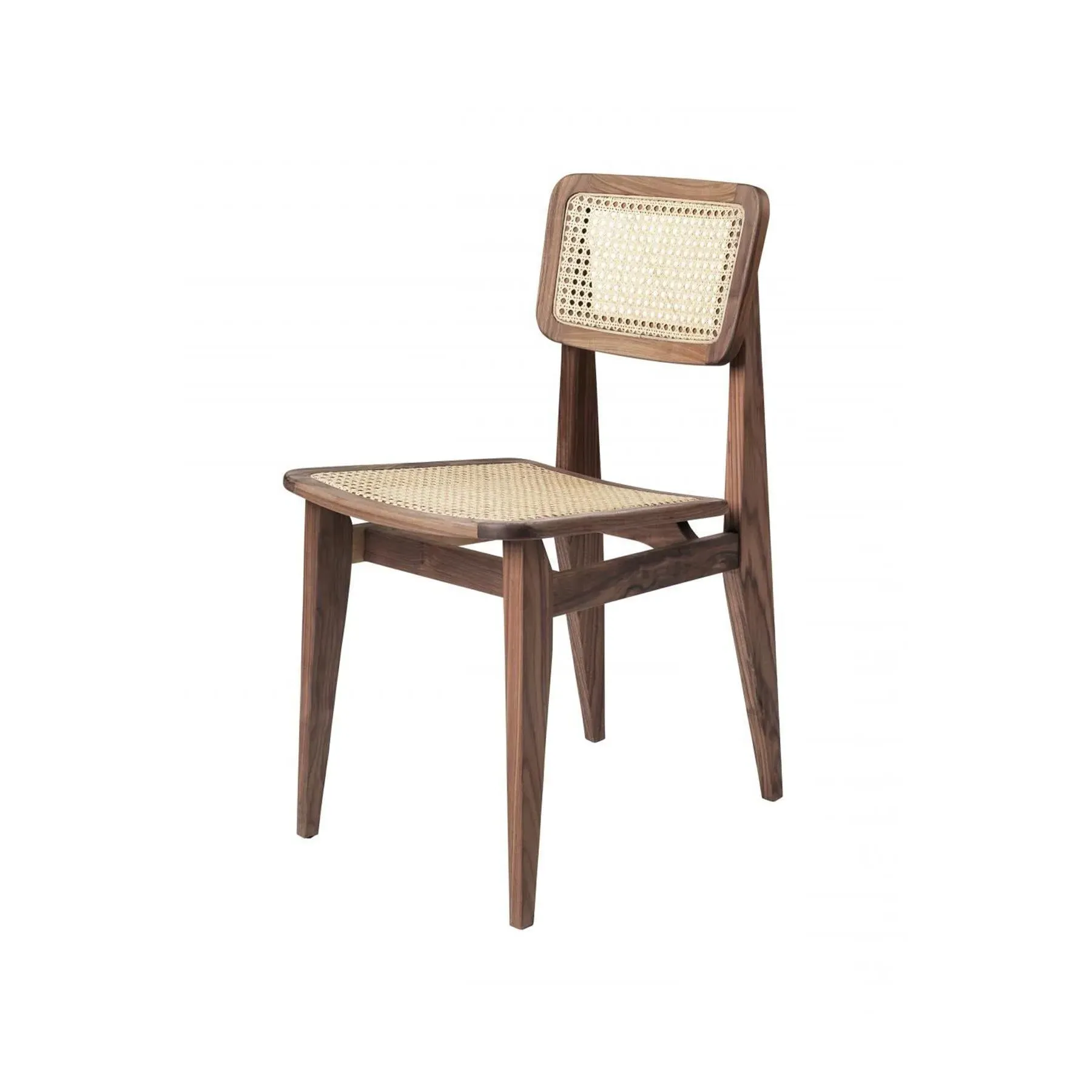 C-Chair Dining Chair with Cane Seat - Black Oak