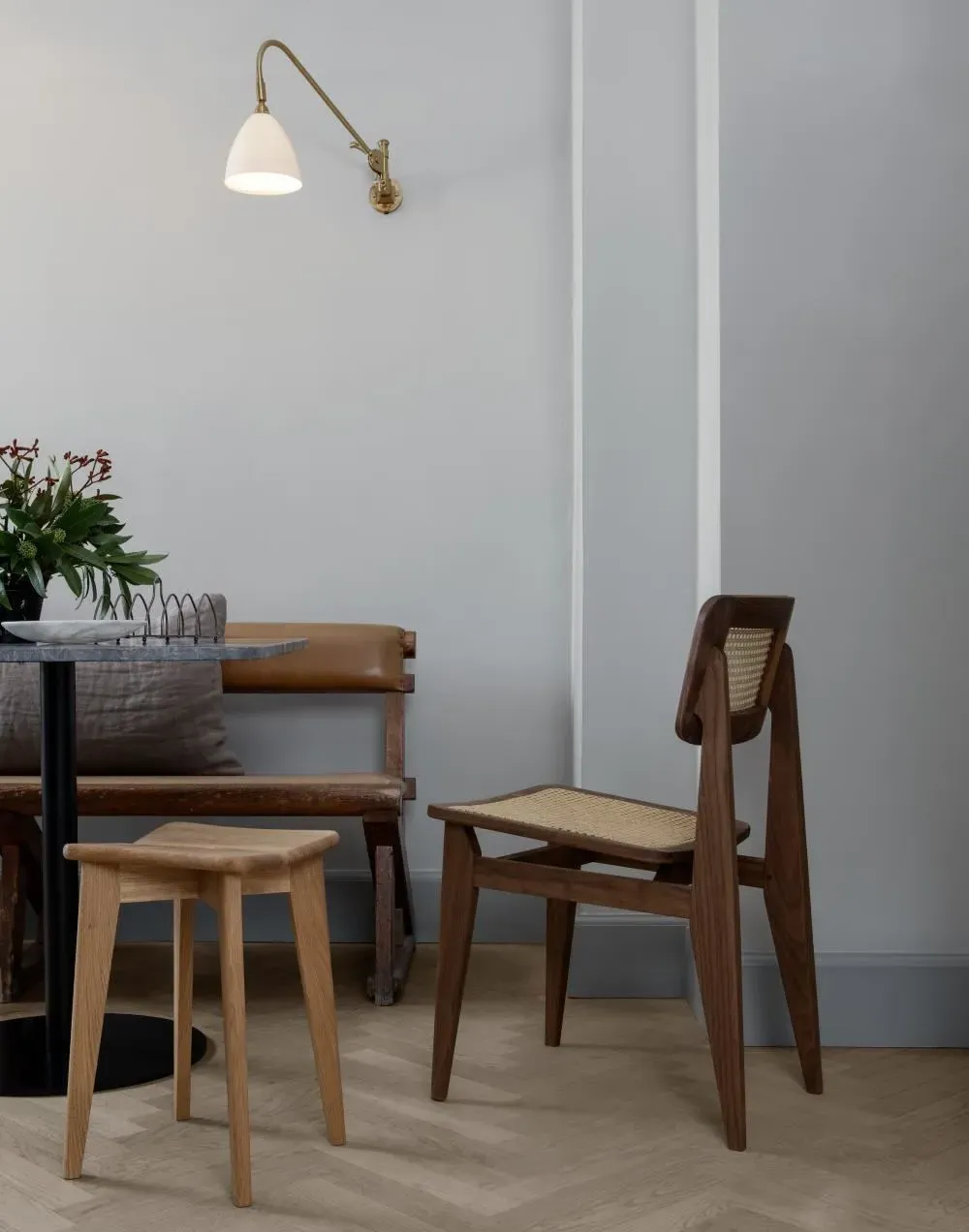 C-Chair Dining Chair with Cane Seat - Oak