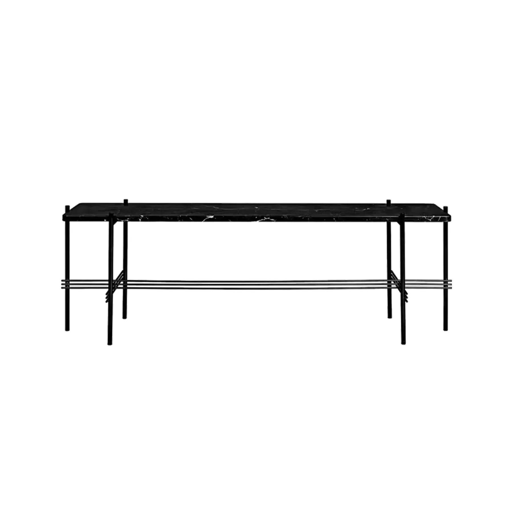 Console Table with Shelf - Black, Marble image