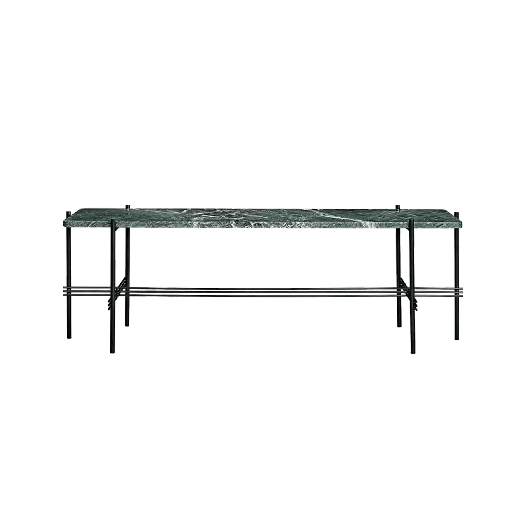 Console Table with Shelf - Green, Marble