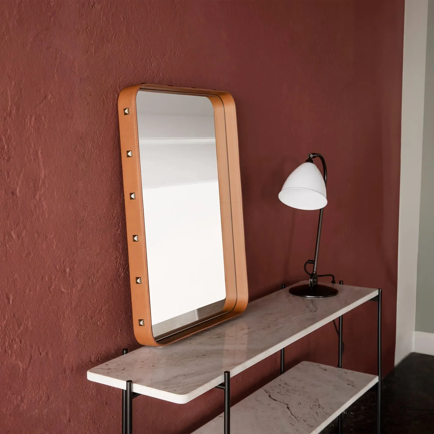 Console Table with Shelves - Grey, Marble