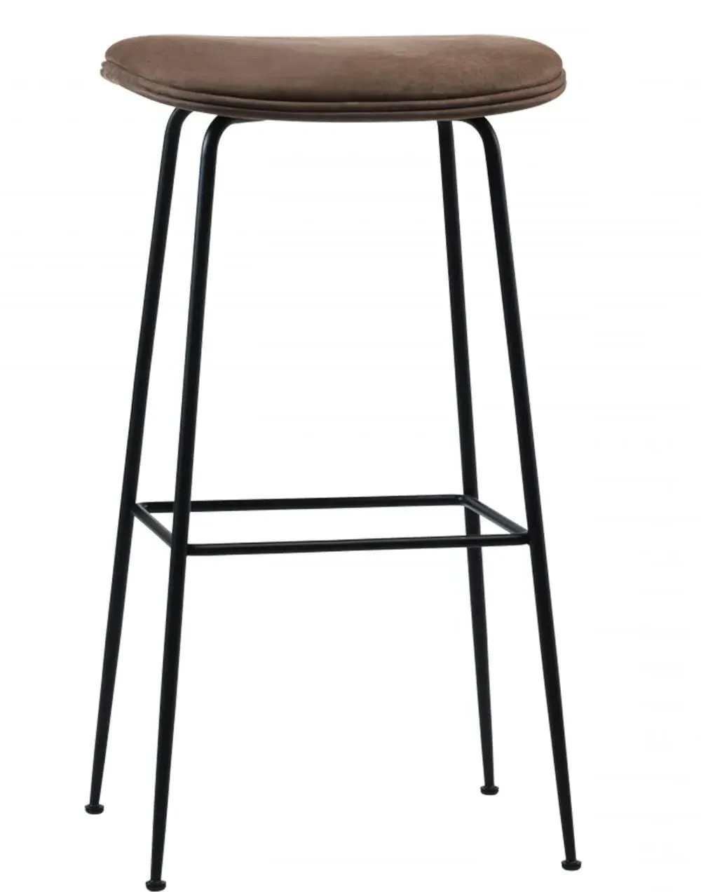 Counter Stool with Cushioned Seat - Brass